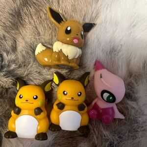 Pokemon Vintage Figures Lot Of 4 Pikachu